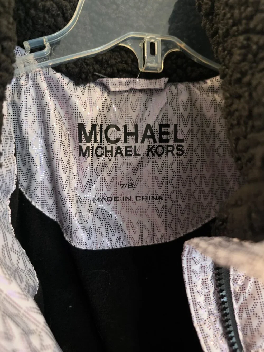 Michael Kors Metallic Purple Hooded Coat 7Y